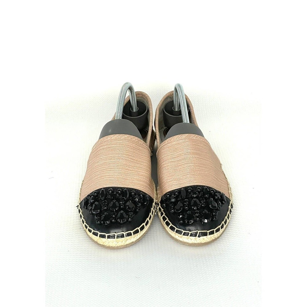 Circus Sam Edelman Loretta Moccasin Woven Beaded Blush Black Espadrille Size 7.5